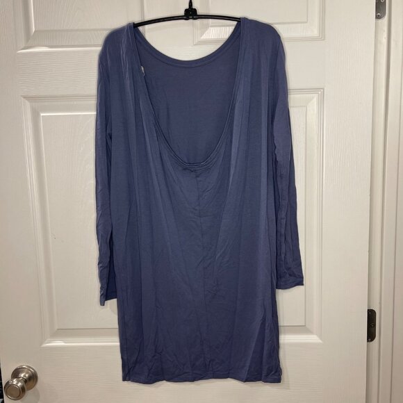 Asos Low Back Mini Dress Women's Size 4 Blue Periwinkle Viscose Long Sleeves - Picture 10 of 12